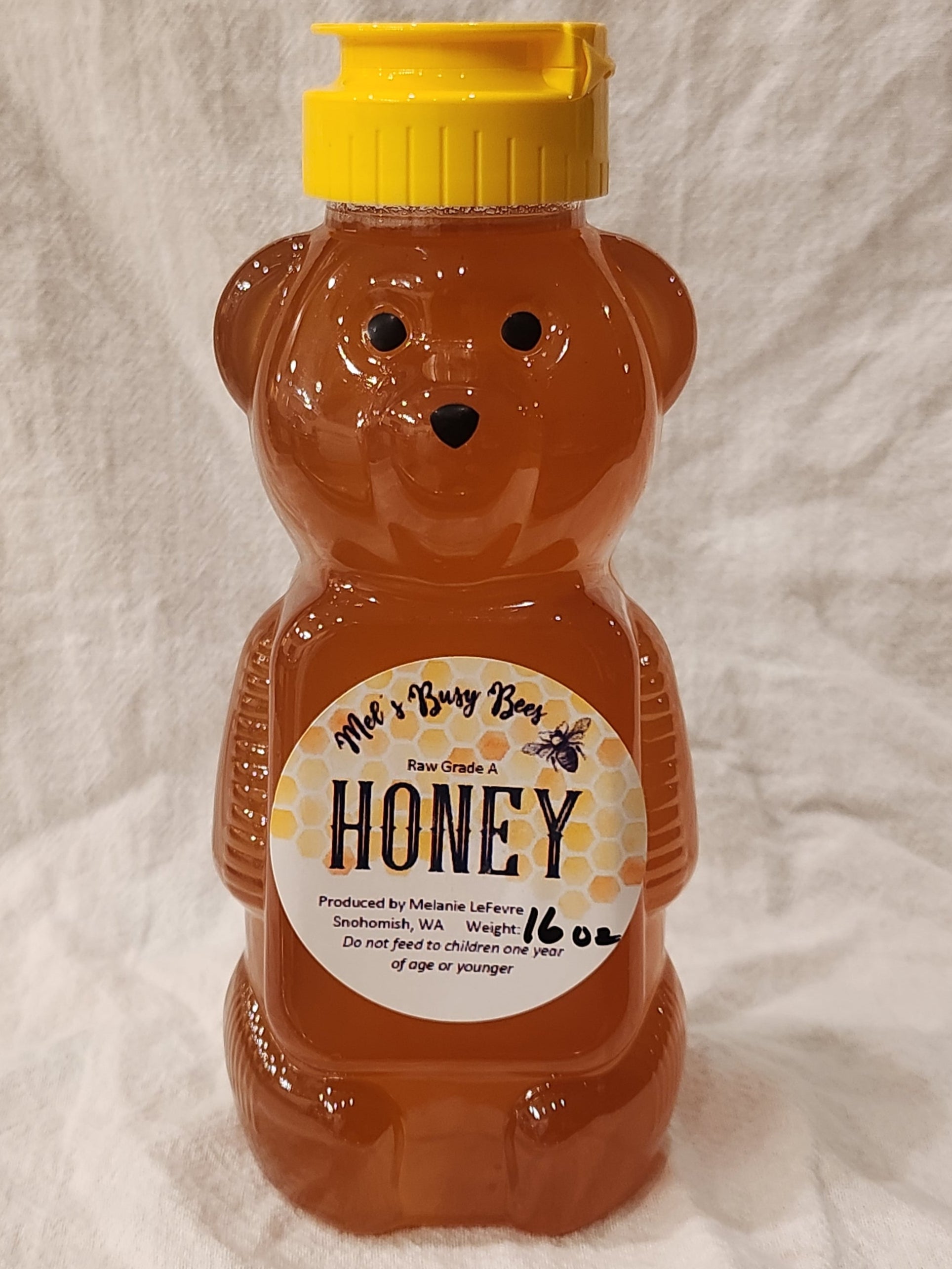 Honey in a bear squeeze jar, 16 ounces