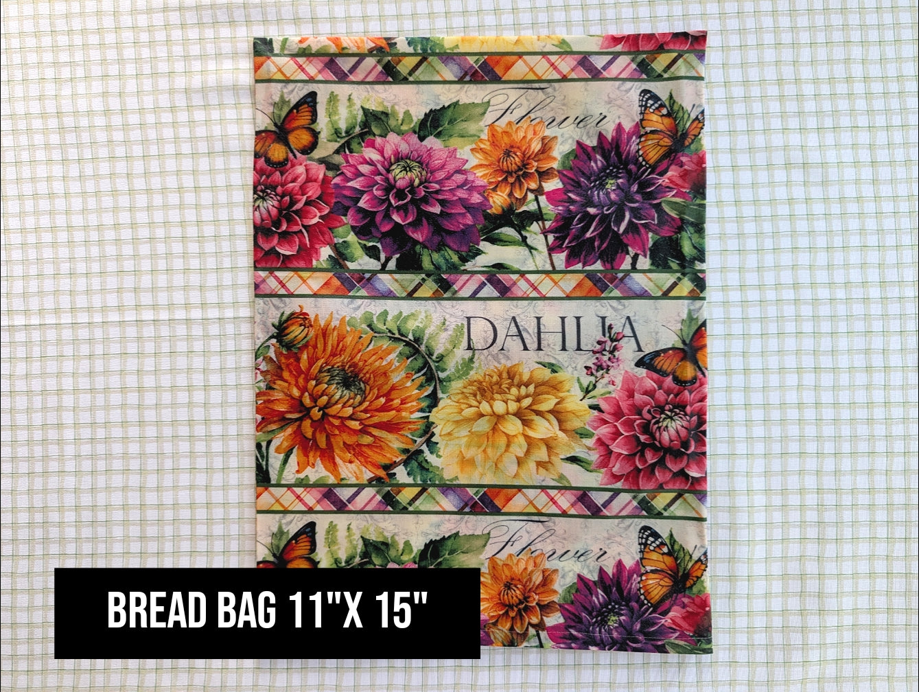 Striped Dahlia Bread Bag